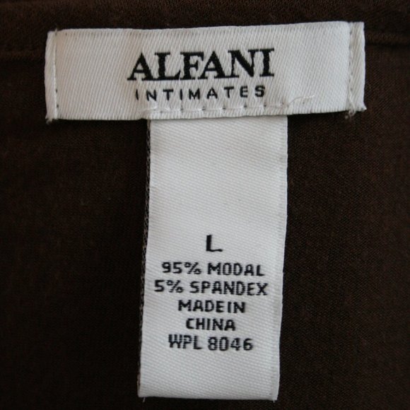 Alfani Intimates Brown Modal Stretch Blouse SZ L - Picture 8 of 9